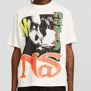 Nasty Nas Rap Bold Graphic Print White T-Shirt